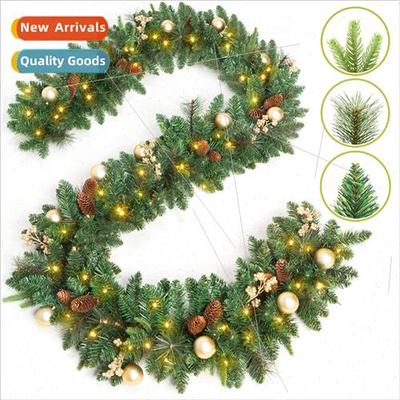 Christmas American pvc wreath pine needles mixed pine cones