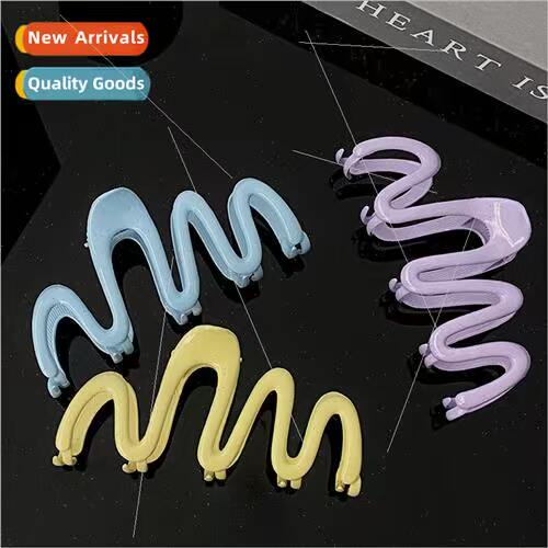 Candy Color Sweet Grab Clip Summer New Hair Clip Metal Wave