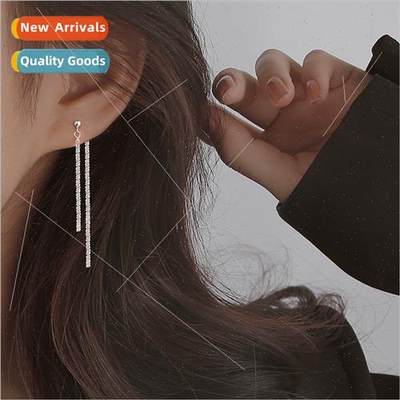 Sparkling earrings sparkling full star chain tassel long ear