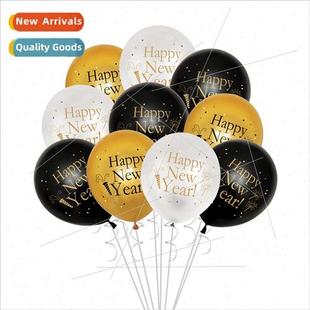 black gold inch YEAR latex NEW HAPPY whe 2024 balloon new