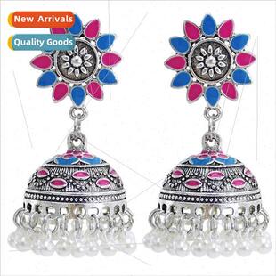 Europe tassel earrings Indian retro ethnic fashion atmospher
