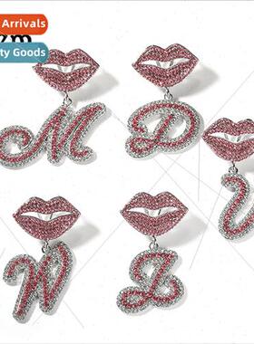 Hip Hop Diamond Encrusted Letter Pendant Fashion p Clasp All