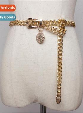 Thick chain dangling gold coin fashion skirt waist chain wom