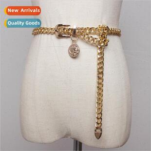 Thick chain dangling gold coin fashion skirt waist chain wom