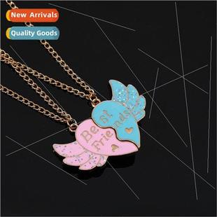 Europe Fashion Wings Friend Mag Heart Necklace Drip Best Oil