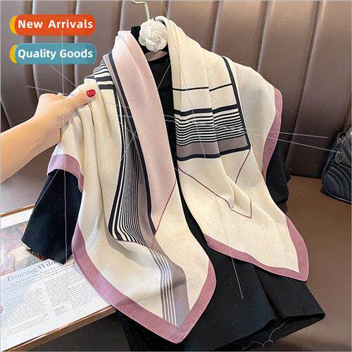 New striped  gas hundred wh 90 square scarf silk scarf imati
