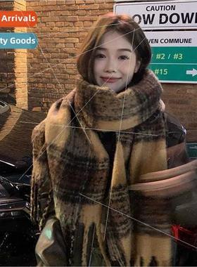 Merad brown faux cashmere scarf female winter senior sense t