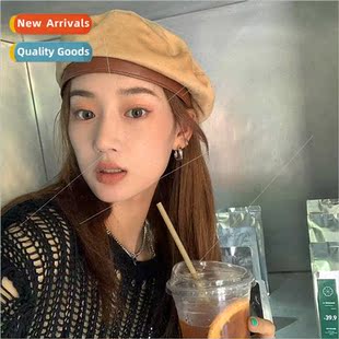 beret female leather fashion hundred winter suede fall