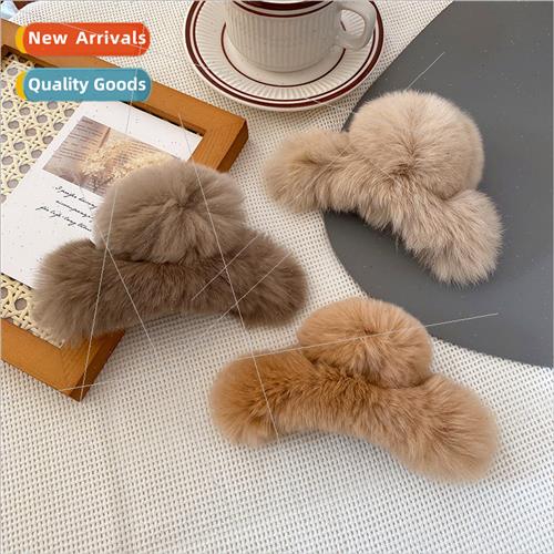 new plush scratch clip Autumn winter oversized hairpin senio