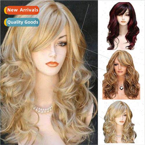 Europe Women Wig Head Blonde Wigs Long Curly Popular Hairs