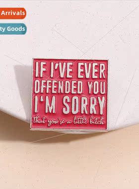 mple letters metal badge offended you English phrase brooch