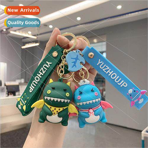 Dinosaur couple cartoon keychain silicone cute book bag car