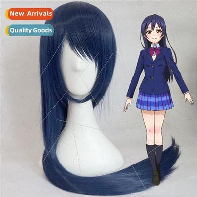 cosplay wig Love ve Sonoda Kaiwei black blue ombre 80cm long
