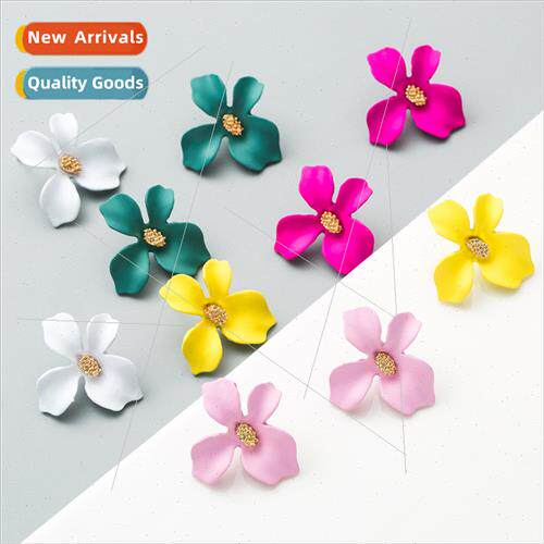 Europe earrings fashion flower earrings alloy petal earrings
