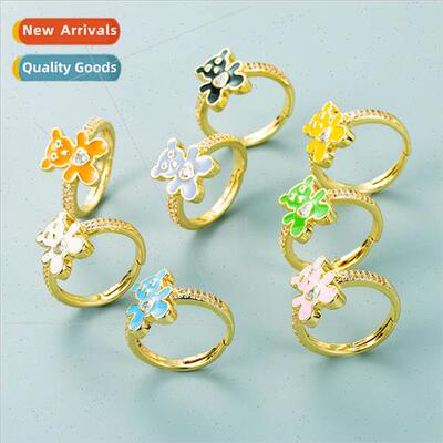 Europe INS copper gold-plated zirconia micro-setting love be