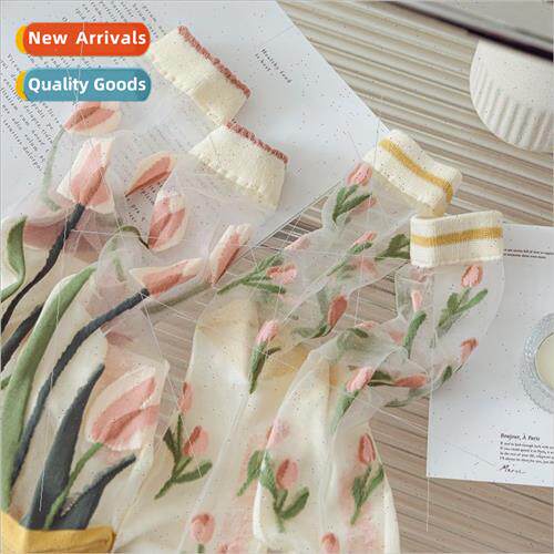 Spring summer  ins nd card stockings tulip fairy transparent