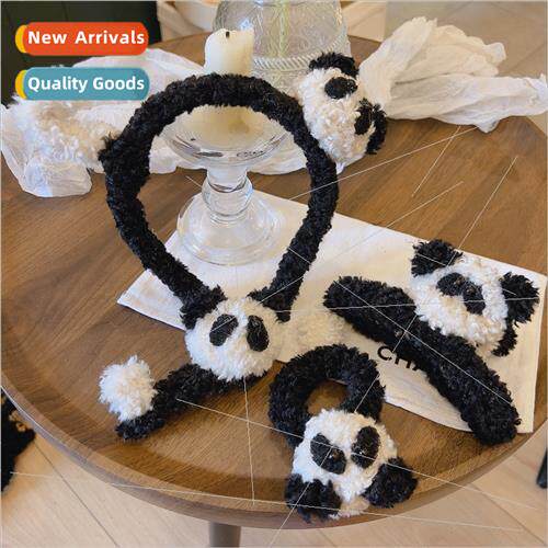 Panda black whe plush cute wash face hair card wash out hund