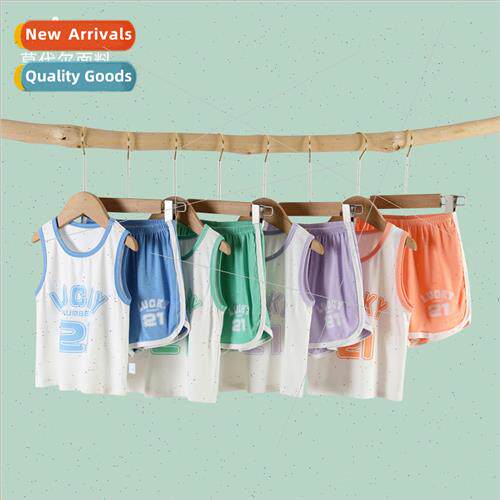Baby summer suit undershirt two-piece split men and women ba