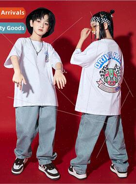 Hip Hop Set Dance  Clothing Boys Su Handsome Hiphop Loose T-
