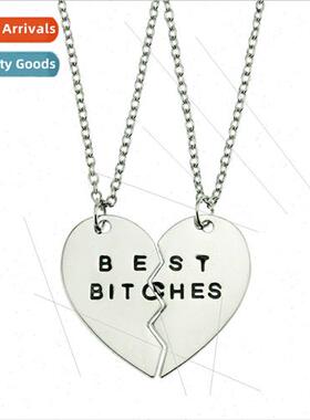 Two halves peach heart letters pendant simple fashion splici