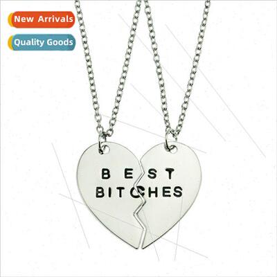 Two halves peach heart letters pendant simple fashion splici