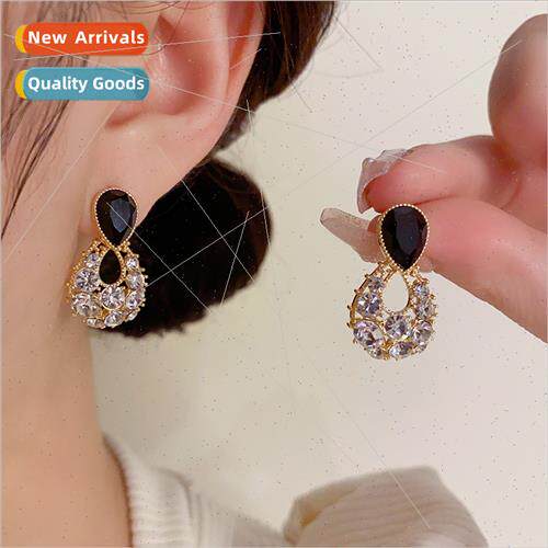 Koreand fashion full diamond water drop earrings s925 silver
