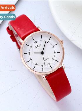 New Roman Numeral Disc Fashion Watch Leather Strap Model