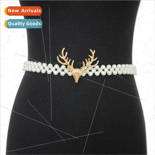 Women Belt Ladies Fashion Hundred Decoration Deer Head Stch