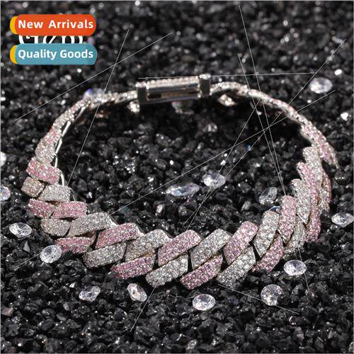 Europe unisex hip hop bracelet fashion silver pink color blo