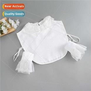 chiffon two collar solid childre false color mesh New layers