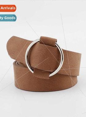 pinless round buckle casual ladies belt youth fashion wide b