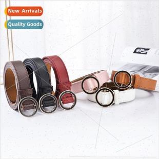 round buckle simple oil women holes drip whout Fashion belt