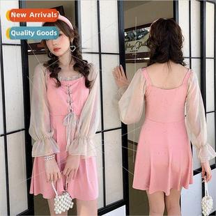 fashion small breast Swimwear skirt sexy gathered swi womens