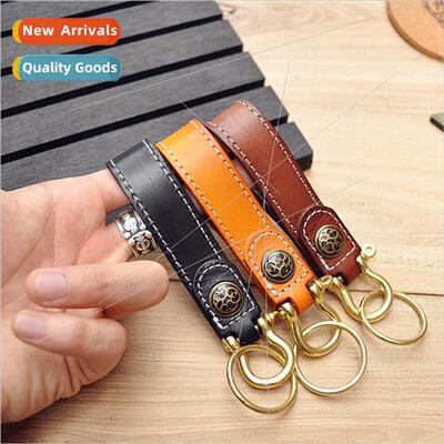handmade leather cowhide pure copper horseshoe buckle vintag