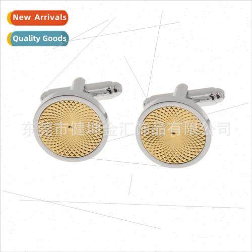 Round gold  flower cufflinks Floral two-tone cufflinks mple