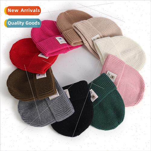 Children wool cap wh simple patch thickened warm fall winter