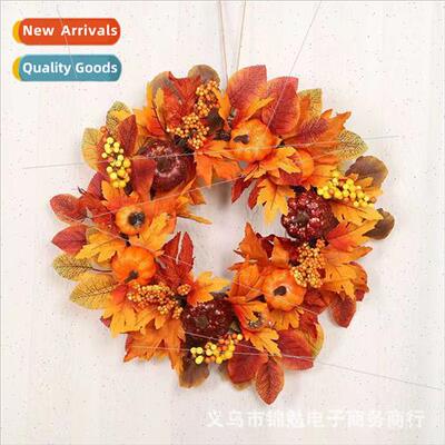 Halloween Decorative Wreath Autumn Color Pumpkin Pinecone Ma