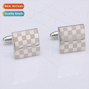 Plaid Dress Cufflinks Western Jewelr Premium Laser