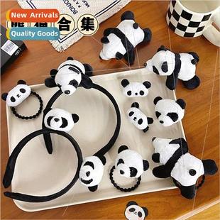 hair panda bplush three bands Cute dimensional cartoon