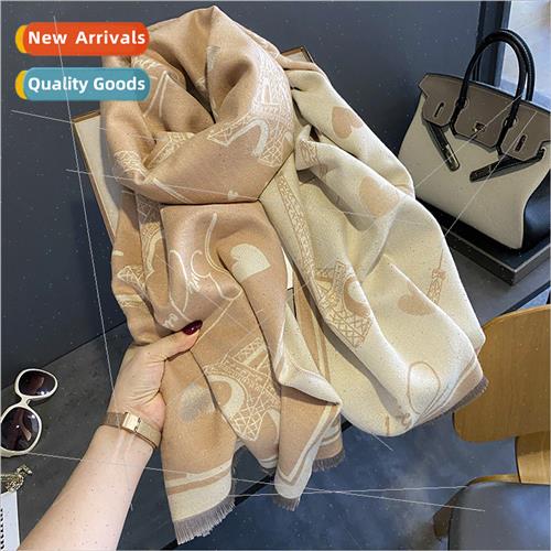 2023 new fall winter imation cashmere scarf women  American