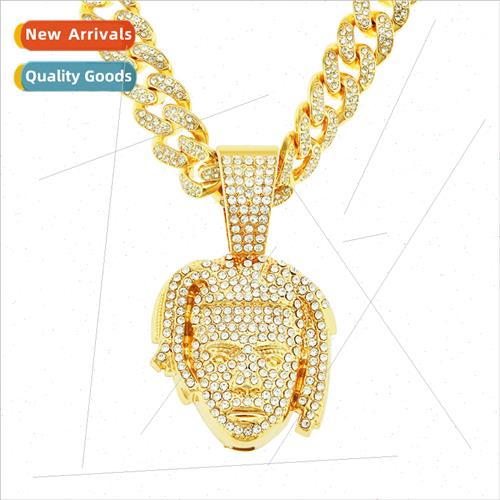 Personalized diamonds portra pendant Cuban chain tag men set