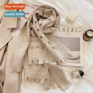 plaid color collision Skeleton cashmere square faux autu art