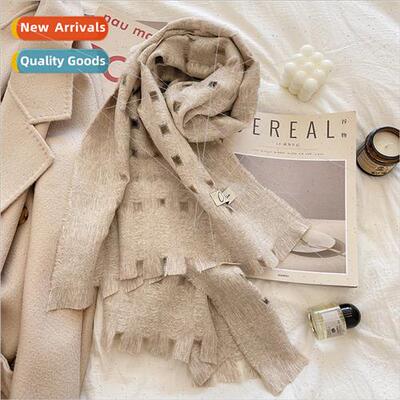 Skeleton art square plaid color collision faux cashmere autu