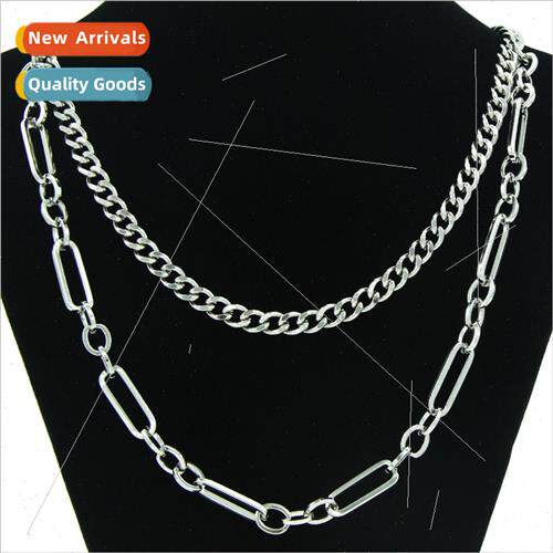 Europe ins wind double layer Cuban chain 0 word chain neckla