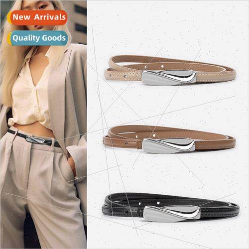 leather ladies thin belt cowhide casual pants dress skirt wo