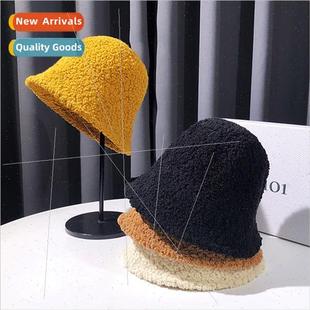 female autumn velvet fisherman teddy hat new Japan winter