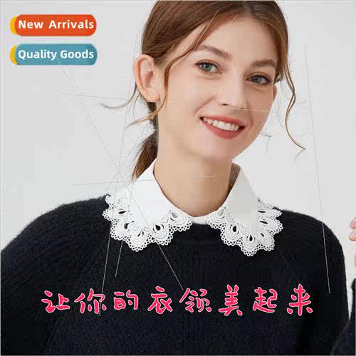 Ruffle wooden ear doll collar false collar whe lace small sh