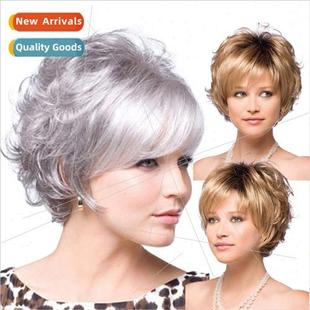 hair short fluffy reverse gra Europe curly ladies