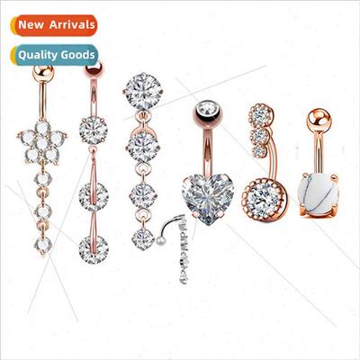 Fine Australian Gemstone Belly Button Nail Cubic Zircon Bell