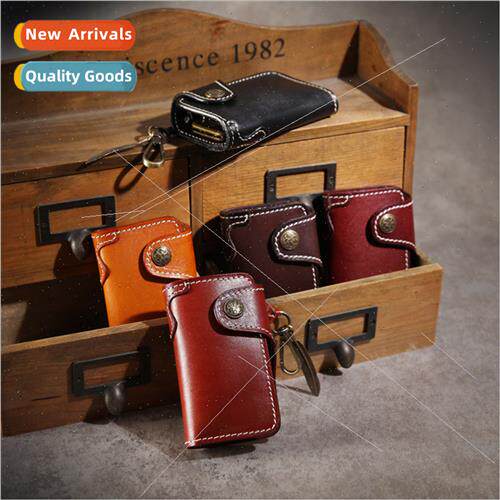 Handmade Vintage men women  card space leather key bag leath
